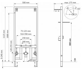 Инсталляция для биде Berges Novum с выходом на горячую и холодную воду 049213